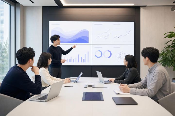 문단 구조와 인용 지표가 그려진 노트 일러스트