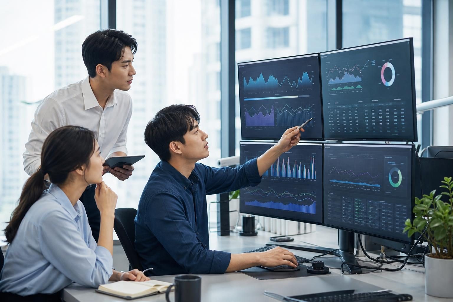 ChatGPT 검색 화면과 유럽연합 규제 문서 일러스트