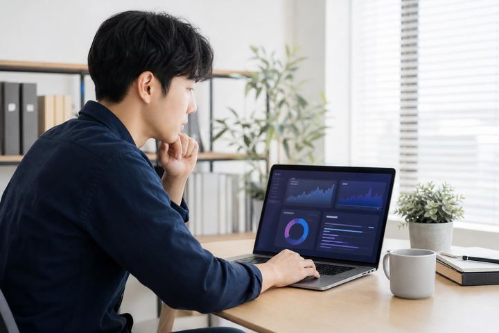 Search Console 화면에 AI 성과 그래프가 표시된 장면