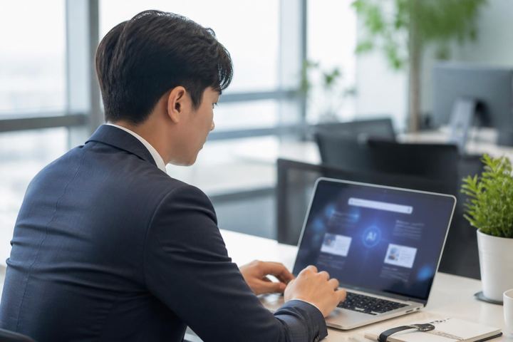 AI 검색 답변을 점검표와 함께 확인하는 화면