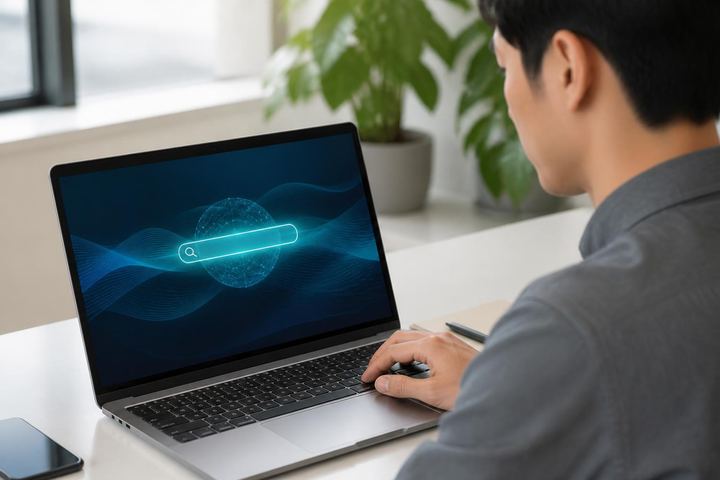 문단과 표가 조각처럼 AI 답변에 쓰이는 일러스트