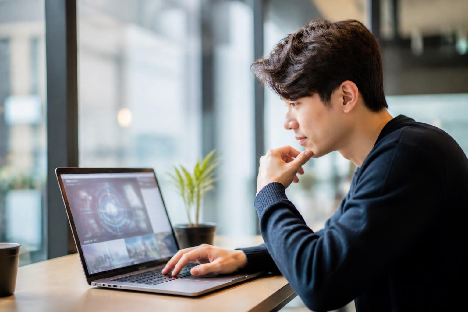 AI 답변과 추천 카드, 방문 그래프가 함께 놓인 화면