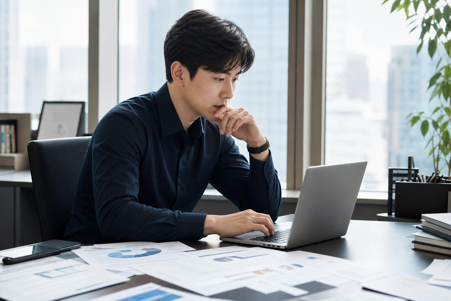 여러 문서 중 고유한 문단을 고르는 AI 검색 일러스트