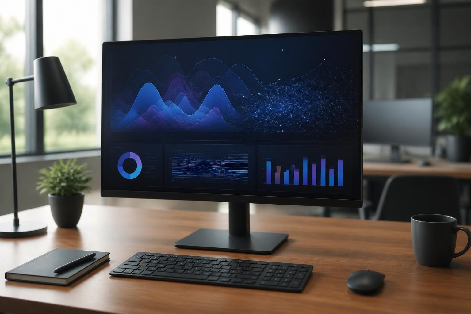 서치 콘솔 AI 노출 그래프를 살펴보는 노트북 화면