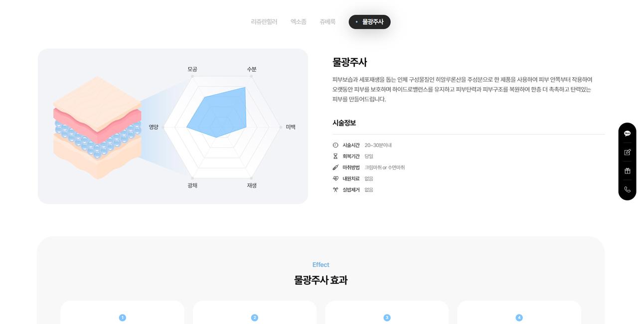 마블성형외과 홈페이지 화면