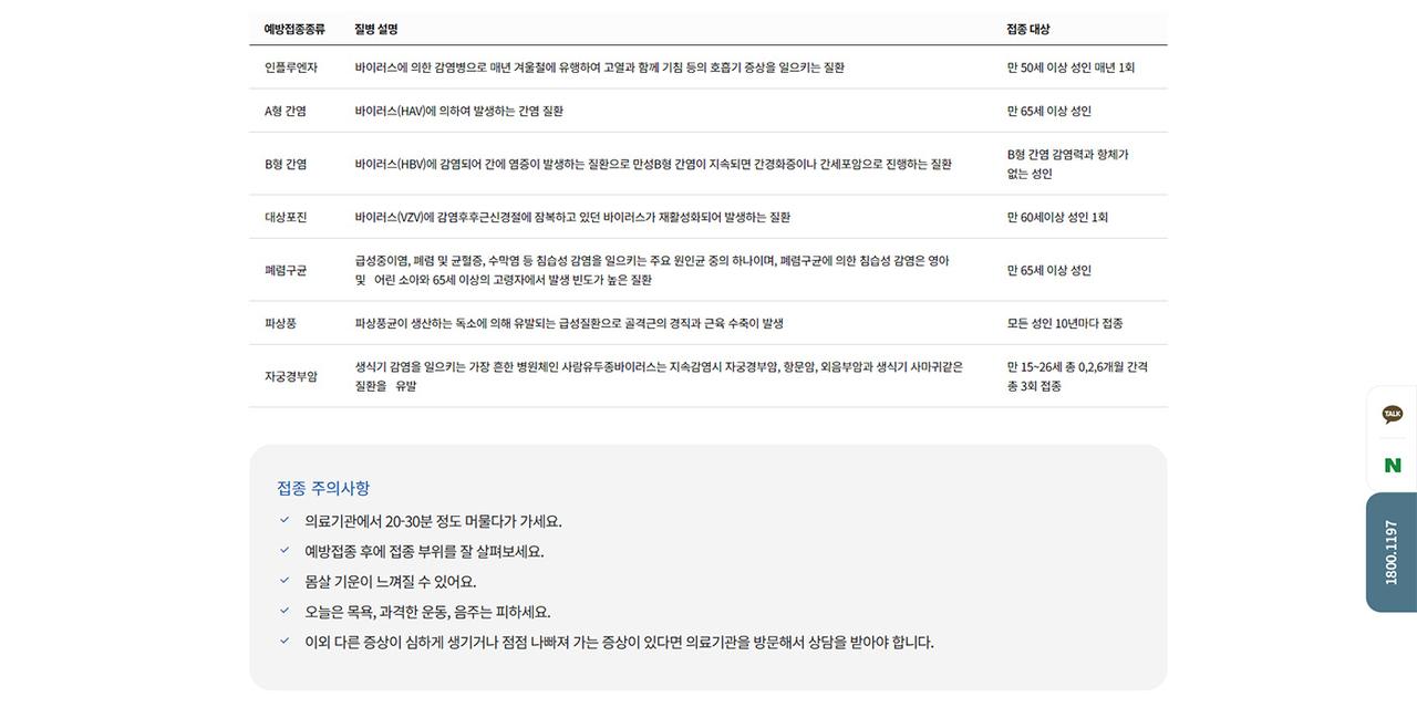 오늘도365의원 홈페이지 화면