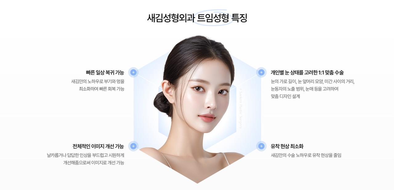 새김성형외과 홈페이지 화면