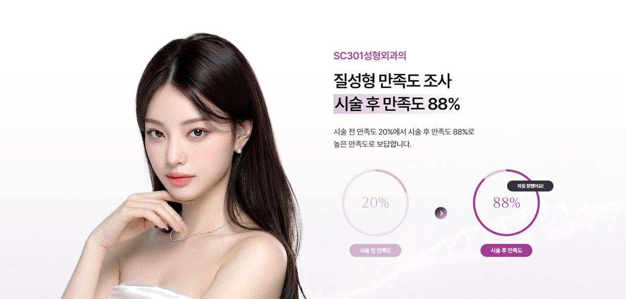 SC301성형외과 홈페이지 화면
